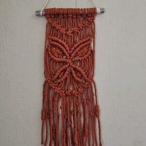 Handcrafted Macrame Wall Hanging Tapestry - Rust